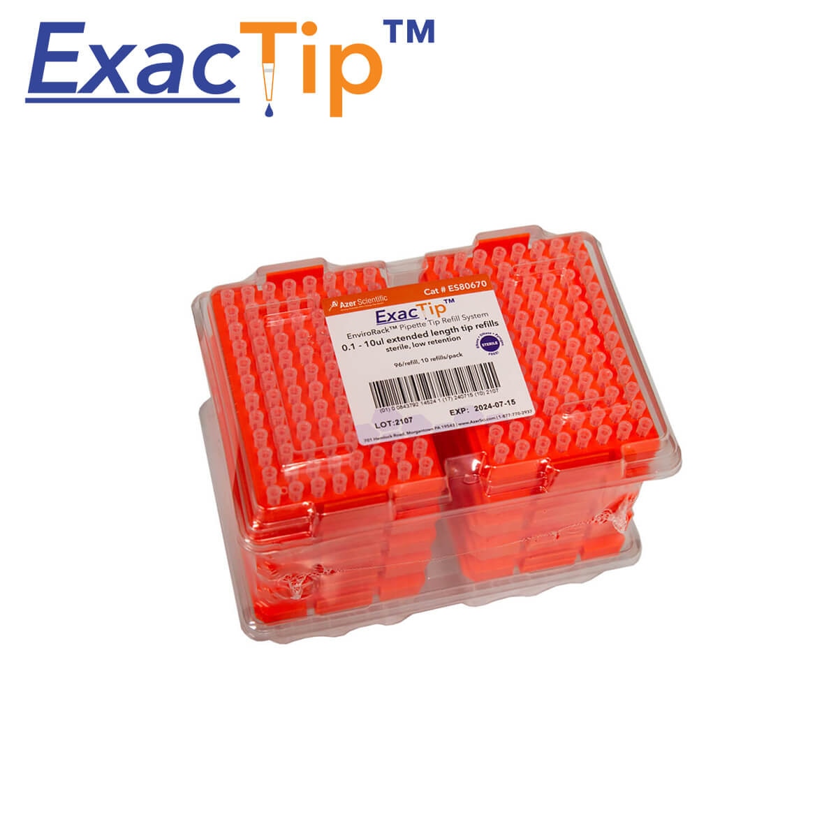 Pipet tips, ExacTip, 0.1 - 10ul